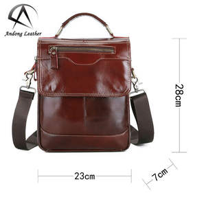 Bolso bandolera de cuero genuino Andong para hombre, estilo casual de negocios, gran capacidad, maletín, bolso cruzado. - Product Image 2