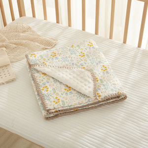Hot Sale Soft Woven Floral Double Layer Cotton Muslin Baby Blanket Thick Quilt <strong>Neutral</strong> <strong>Throw</strong> - Product Image 6