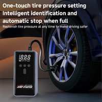 NCFKOS Démarreur d'urgence de voiture 12V avec batterie externe 10000mAh Chargeur rapide multifonction avec compresseur d'air
