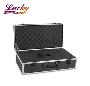 硬壳手提箱实用坚固储物箱带锁便携式铝制工具箱的锁箱工具容器