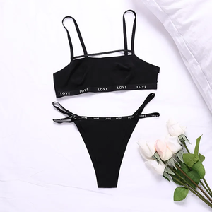 Ensemble de sous-vêtements personnalisés pour femmes ensembles de soutien-gorge et slip culotte soutien-gorge de sport sans armature confortable sans couture grande taille sous-vêtements féminins - Product Image 3