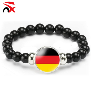 Braccialetto con Bandiera Nazionale Tedesca, Bracciale Elastico con Perline, Supporta il Tuo Paese, Souvenir di Viaggio, Regalo per Uomini e Donne - Product Image 1
