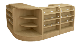 <span class=keywords><strong>Comptoir</strong></span> de supermarché, modèle 2019, compteur <span class=keywords><strong>d</strong></span>'argent, bureau à carreaux en bois pour les courses, à <span class=keywords><strong>Angle</strong></span> Arc circulaire solide - Product Image 3