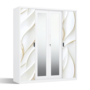 Armario de Acero con Puertas Corredizas, Armario Impreso de 4 Puertas de 1600 mm - Product Image 1