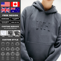 Sudadera con Capucha KingSen para Hombre, Tejido Grueso Lavado, 100% Algodón, Felpa Francesa, Bordado 3D, Diseño de Parches, Corte Holgado, Estilo Casual Urbano