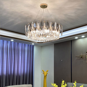European Living Room Hanging <b>Lights</b> Modern smoke grey <b>Crystal</b> Round <b>Crystal</b> Luxury <b>Chandelier</b> - Product Image 3