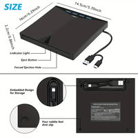 Pemutar pembaca DVD Drive eksternal 7 in 1, harga pabrik CD/DVD Drive eksternal untuk laptop DVD Writer Drive Burner Player untuk Windows 7/8/10/11