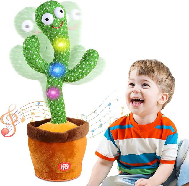 Unisex Baby Dancing Cactus Toy Glowing Musical Mimicking Talking Educational Children's Toy
