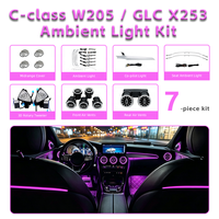 Altavoz de agudos 3D con salida de aire tipo turbina y kit de actualización de luz ambiental de 64 colores para Benz Clase C W205 GLC X253