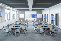 LEADCOM LS-424BS Mobilier de bureau commercial moderne, poste de travail, table de formation pliable, table de salle de réunion, structure en acier pliable