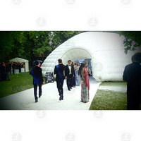 Tente Yurt gonflable, tentes doom gonflables, éclairage LED pour exposition, dôme igloo gonflable blanc
