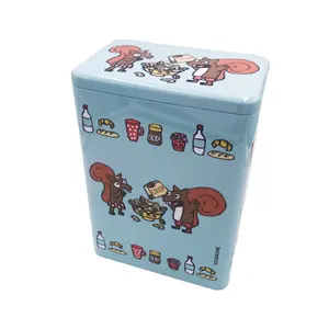 Tin With Lid Factory Directly Coffee Packaging Rectangular Empty Tin Cans Sale With Plug In Lid