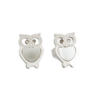 Cute Owl <b>Stud</b> <b>Earrings</b> 18K Gold Plated Shell Inlay For Women Fashion Gift Jewelry - Product Image 4