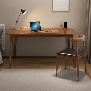 Gỗ rắn Walnut tiết kiệm không gian máy tính bàn bền đơn giản mát mẻ hình chữ nhật nghiên cứu bảng cho người lớn trẻ em cho căn hộ nhỏ - Product Image 4