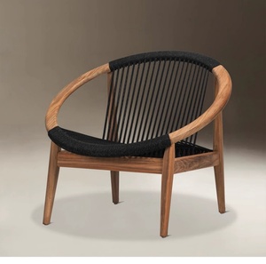 Sillón clásico de teca de gama alta para exteriores, sillones informales de madera maciza para balcón, comedor, patio o sala de estar - Product Image 3