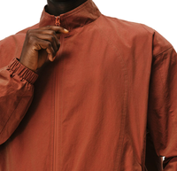 Veste d'extérieur légère à col montant zippé pour homme, coupe-vent, idéale pour la randonnée