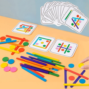 Rompecabezas Montessori para niños, juego de rompecabezas 3D de madera, palo Tangram, forma de anillo geométrico, juguetes educativos para niños pequeños - Product Image 1