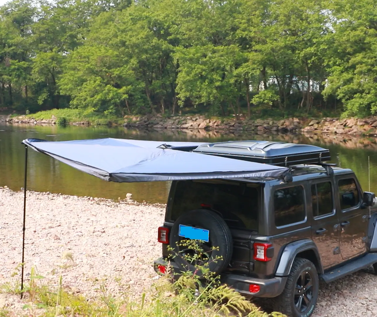 Outdoor Camping Vehicle 4X4 Off Road Free Standing 270 Degrees Foxwing Awning With Led Light