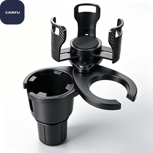 CARFU AC-2761 Nuevo Modelo Mejorado, Portavasos Multifuncional para Auto, de ABS, con Base Expandida Antiderrames para Bebidas - Product Image 1