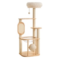 Arbre à chat et structure d'escalade en chêne massif, best-seller, avec griffoir vertical intégré, design peu encombrant pour chats