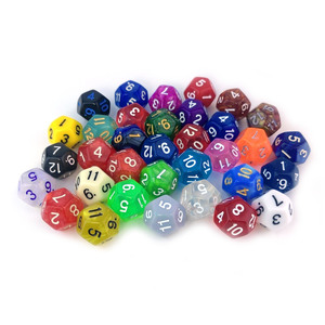 Dado Acrílico Transparente de 12 Caras (Dodecaedro) de Colores Surtidos al por Mayor, Dado D12 Personalizado para Juegos de Entretenimiento - Product Image 1