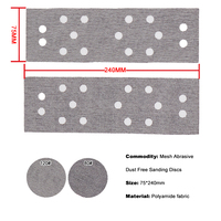 Feuille de papier abrasif en maille grise 75*240mm à 15 trous, sans poussière, disque abrasif en filet pour le ponçage à sec des murs, du bois et du métal