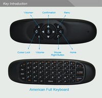 Mini Teclado Inalámbrico 2.4GHz C120, Recargable, con Control Remoto Universal para TV