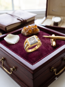 Classic Fashion Jewelry Gold Plated Men's <b>Ring</b> in Durable Copper and Brass Stylish <b>Finger</b> <b>Ring</b> for Casual Wear Wedding Party - Product Image 1