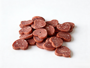 ขนมสัตว์เลี้ยงรูปหัวใจรสเป็ดและปลาค็อด OEM ย่อยง่าย รสชาติสองเท่า สำหรับสุนัขทุกสายพันธุ์ ไม่มีสีสังเคราะห์ 100 กรัม - Product Image 6