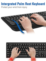 Ensemble clavier et souris sans fil silencieux pleine taille 2,4 G, clavier et souris sans fil avec DPI réglable sur 3 niveaux