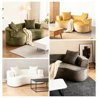Canapé modulable en forme de cajou, style crème, 2 places, pour petit appartement, compressé sous vide, éponge haute densité, pour salon
