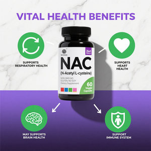 Cápsulas de N-Acetil-L-Cisteína Sin Gluten de Marca Propia, Apoya el Envejecimiento Saludable y la Vitalidad, Salud Pulmonar y Hepática, 60 Cápsulas - Product Image 4