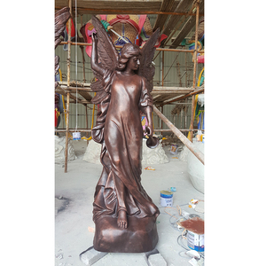 Stile occidentale famoso metallo ottone angelo religioso Gabriel a grandezza naturale arcangelo Michael statua scultura in bronzo con diavolo - Product Image 3