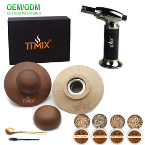 より良い喫煙効果カクテル喫煙者ふた付きドリンク喫煙者、トーチ付きウッドチップスウイスキー4フレーバー - Product Image 1