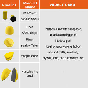 ロケット型フックアンドループハンドバフ研磨パッド、手動ブロックPUフォームハンドサンディングブロック、研磨工具ディスク研磨研削用 - Product Image 4