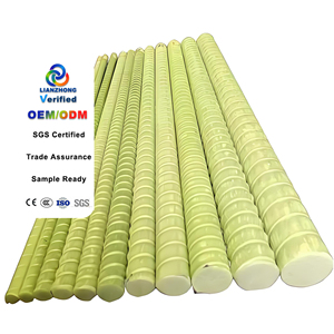 Sợi thủy tinh cốt thép gfrp cốt thép FRP cốt thép đường kính 3-40mm cho xây dựng cắt-to-kích thước xử lý dịch vụ có sẵn - Product Image 1
