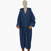 Peignoir de luxe en coton gaufré pour femme, col kimono, idéal pour spa et resort, broderie personnalisée, vente en gros OEM