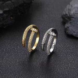 Hip Hop Popular Jewelry Zircon Nail <b>Ring</b> Men's Jewelry <b>Couple</b> <b>Ring</b> - Product Image 1