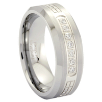 Bague de mariage pour homme Cheng Jewelers CNC, 8 mm, entièrement incrustée de CZ, bague en tungstène plaquée deux tons, pour cadeaux d'anniversaire
