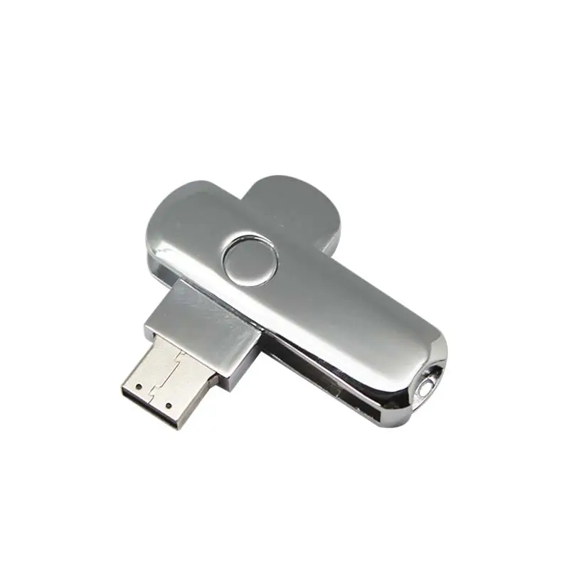 Llave USB giratoria de acero inoxidable para teléfonos móviles, almacenamiento de datos adicional, Memoria USB