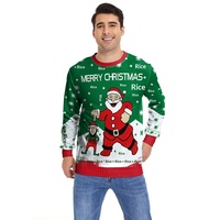 Pulls unisexes en polyester à col rond pour Noël, style européen et américain, pour couple, nouveautés transfrontalières