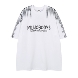 T-shirt en maille à manches courtes pour homme, été, nouveau, séchage rapide, cool, style rétro américain, graffiti <span class=keywords><strong>Salona</strong></span> 7A, antibactérien, anti-boulochage, tendance - Product Image 3