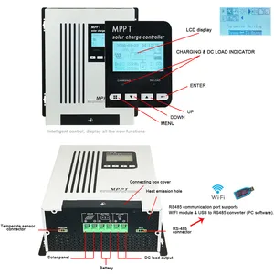 55 Amp Mppt New Controller 96V Auto Wake Up Dead Battery 48V/60V/72V/84V/96V DC180V PV 5.5KW Solar Tracker Controller Dual Axis