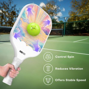Raquette de pickleball personnalisée Pro Hybrid Shape en fibre de carbone brute avec noyau en nid d'abeille, portable, légère, surface rugueuse, pour l'extérieur - Product Image 6