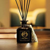 Diffuseur à bâtonnets en verre noir 50 ml en gros, parfum d'hôtel longue durée, aromathérapie, décoration d'intérieur, cadeau, parfum personnalisé