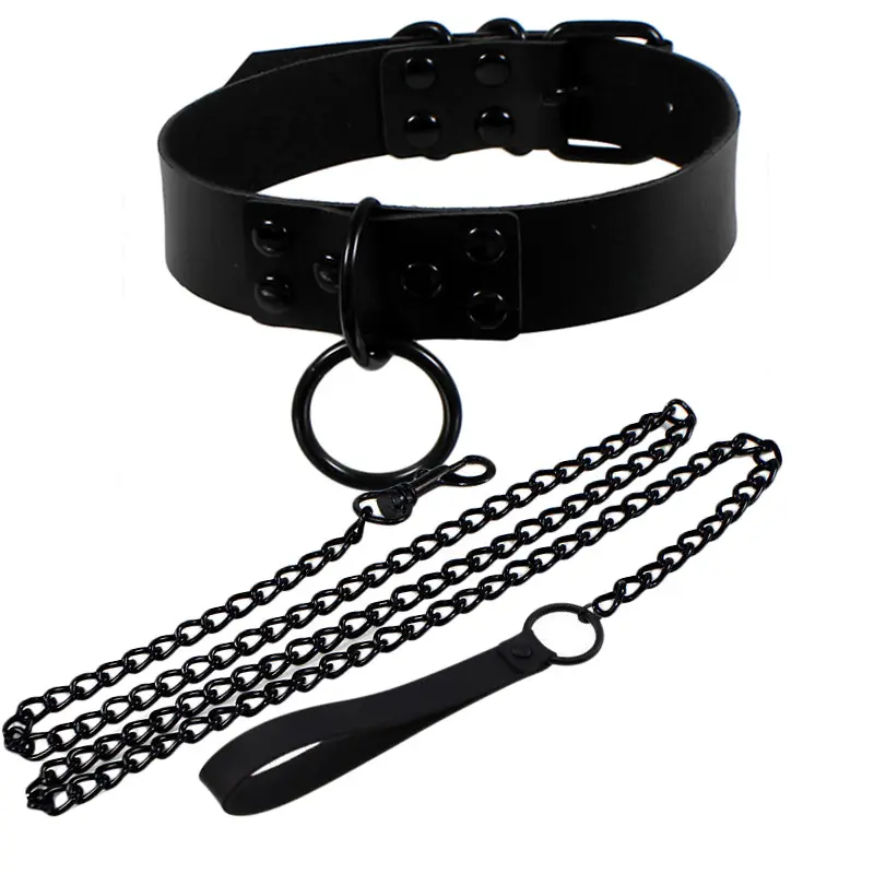Sexspielzeug Sklave Halskette Pu Leder BDSM Choker Verstellbares Verband halsband mit Leine für Frauen und Mädchen