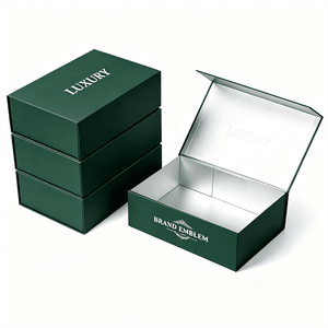 Cajas Rígidas Magnéticas con Tapa Abatible, Forro de Papel Plateado, Impresión Offset y Grabado, Caja de Embalaje de Lujo para Cosméticos, Carteras, Perfumes - Product Image 1