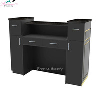 Bureau de réception moderne en bois pour salon de beauté et hôpital avec hauteur réglable - Design personnalisable