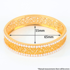 Nouvel Arrivage : Parure de Bijoux Perles Tendance Plaqué Or 21 carats, Bracelets et Bagues Élégants pour Mariage Arabe et Fêtes Féminines - Product Image 6