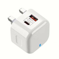 Chargeur mural Type-C 3 broches 20W à charge rapide USB-QC3.0, adaptateur secteur 3 broches pour iPhone, chargeur mural rapide pour iPhone 15